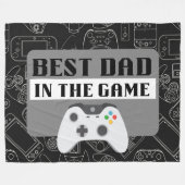Der beste Vater in der Spielskizze Schwarz Groß Fleecedecke (Vorderseite (Horizontal))