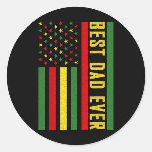 Der beste Vater je amerikanische Flagge Juneteenth Runder Aufkleber