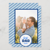 Der beste Vater je Blue Stripe Foto Vatertag (Vorne/Hinten)