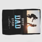 Der beste Vater je nach Foto Vatertag Golfhandtuch (Horizontal)