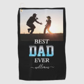 Der beste Vater je nach Foto Vatertag Golfhandtuch (Vorderseite)