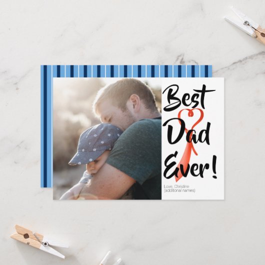 Der beste Vater je nach Foto Vatertag Karte (Vorderseite/Rückseite Beispiel)