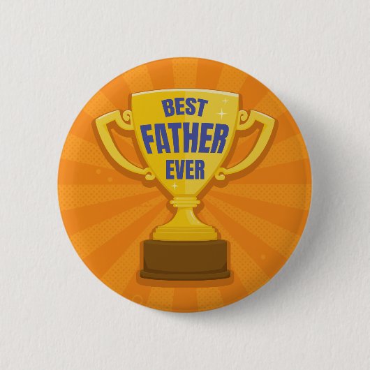 Der beste Vater je Retro Trophy Cup für Vater, Dad Button (Vorderseite)