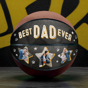 Der beste Vater je Sport Edgy Foto Star Vatertag Basketball