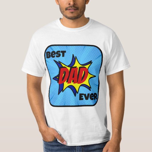 Der beste Vater je Superhero Vatertag T-Shirt (Vorderseite)