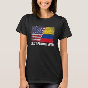 Der beste Vater je Vatertag Kolumbien - Flagge T-Shirt