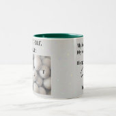 Der beste Vater. Kaffee, Golf, Wiederholung. Zweifarbige Tasse (Mittel)