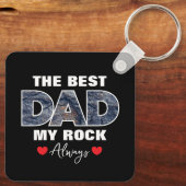 "Der beste Vater meiner Rock-Liebe immer" Grafik Schlüsselanhänger (Rückseite)