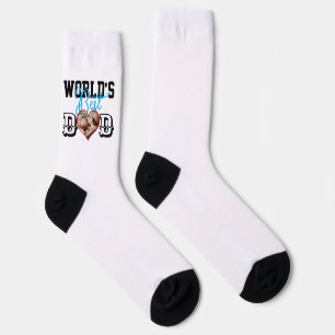 Der beste Vater mit Foto-Glas der Welt Socken