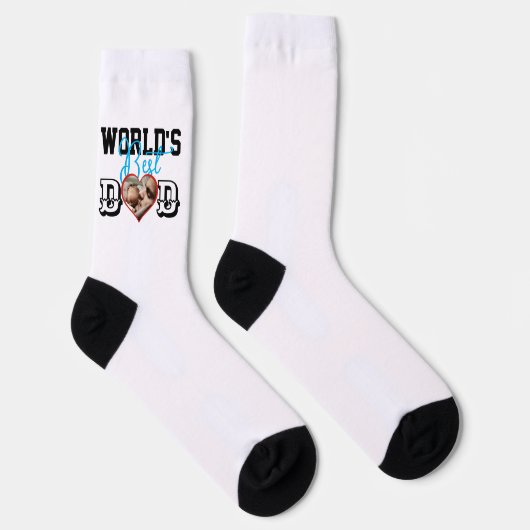 Der beste Vater mit Foto-Glas der Welt Socken (Rechts)