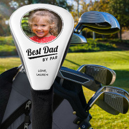 Der beste Vater nach Par Kid's Foto Name weiß Golf Headcover