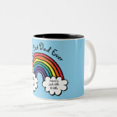Der beste Vater, Papa, Vater, je Regenbogen Blau Zweifarbige Tasse (VorderseiteRechts)