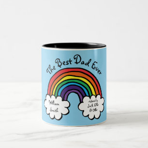 Der beste Vater, Papa, Vater, je Regenbogen Blau Zweifarbige Tasse