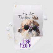 Der beste Vater Shih Tzu Nicht niedlich lustiges H Golfhandtuch (Insitu)
