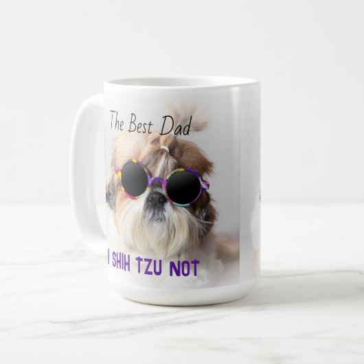 Der beste Vater Shih Tzu Nicht niedlich lustiges H Kaffeetasse (Vorderseite Links)