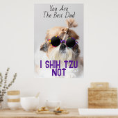Der beste Vater Shih Tzu Nicht niedlich lustiges H Poster (Küche)
