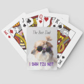 Der beste Vater Shih Tzu Nicht niedlich lustiges H Spielkarten (Rückseite)