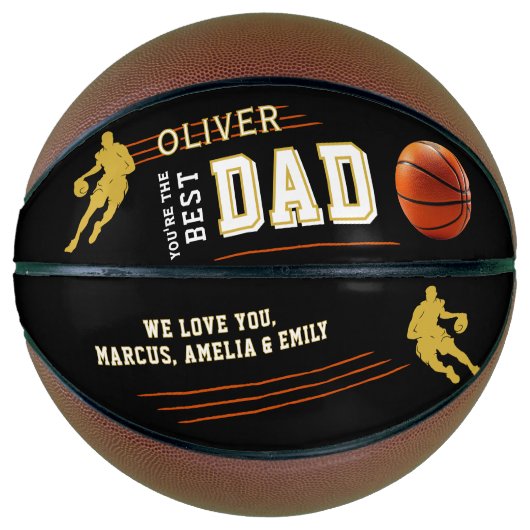 Der beste Vater Silhouette Pater Keepake Basketball (Vorderseite)