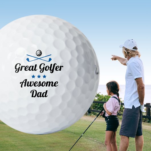 Der beste Vater Spaß Golfer Vatertag Blaues Set Golfball