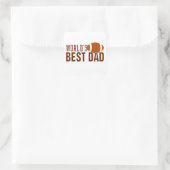Der beste Vater Typografie Football der Welt | Auf Quadratischer Aufkleber (Tasche)