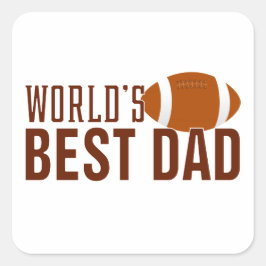 Der beste Vater Typografie Football der Welt | Auf Quadratischer Aufkleber