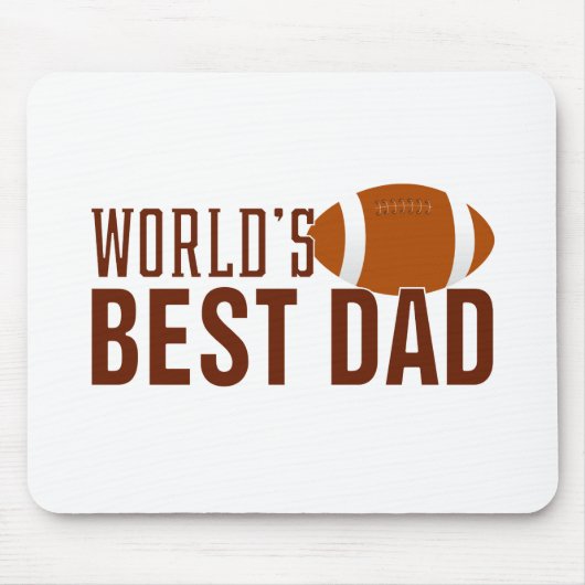 Der beste Vater Typografie Football der Welt | Mau Mousepad (Vorne)