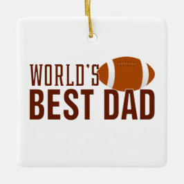 Der beste Vater Typografie Football der Welt | Orn Keramikornament