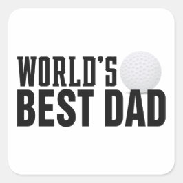 Der beste Vater Typografie Golf der Welt | Aufkleb Quadratischer Aufkleber