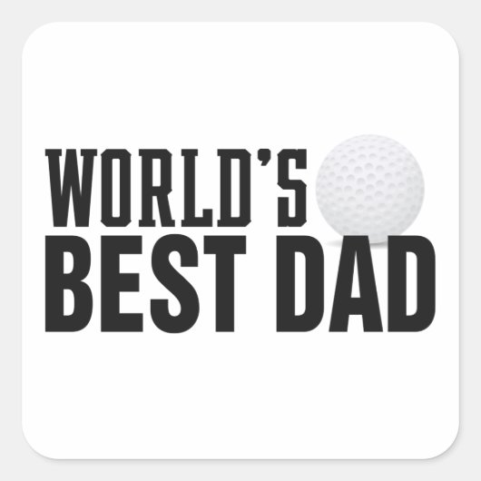 Der beste Vater Typografie Golf der Welt | Aufkleb Quadratischer Aufkleber (Vorderseite)