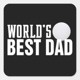 Der beste Vater Typografie Golf der Welt | Aufkleb Quadratischer Aufkleber
