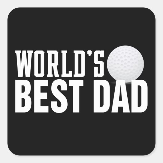 Der beste Vater Typografie Golf der Welt | Aufkleb Quadratischer Aufkleber (Vorderseite)
