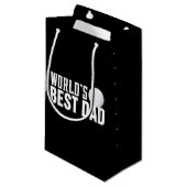 Der beste Vater Typografie Golf der Welt | Geschen Kleine Geschenktüte (Vorderseite Schrägansicht)