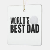 Der beste Vater Typografie Golf der Welt | Ornamen Keramikornament (Links)
