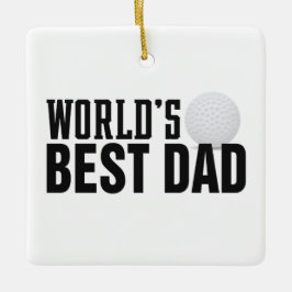Der beste Vater Typografie Golf der Welt | Ornamen Keramikornament