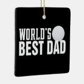 Der beste Vater Typografie Golf der Welt | Ornamen Keramikornament (Rechts)