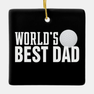 Der beste Vater Typografie Golf der Welt Ornamen Keramikornament