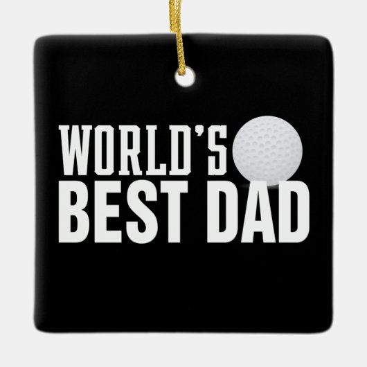 Der beste Vater Typografie Golf der Welt | Ornamen Keramikornament (Vorderseite)