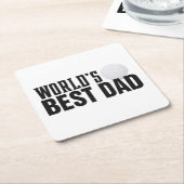 Der beste Vater Typografie Golf der Welt | UNTERSE Rechteckiger Pappuntersetzer (angewinkelt)
