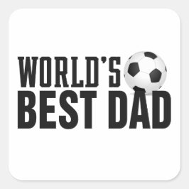 Der beste Vater-Typografy-Fußball der Welt | Aufkl Quadratischer Aufkleber
