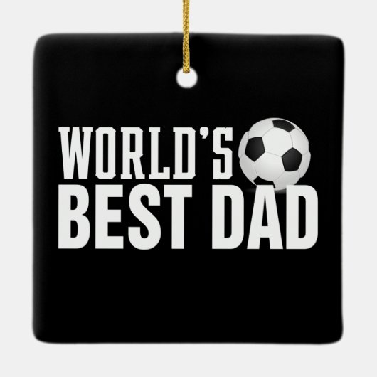 Der beste Vater-Typografy-Fußball der Welt | Ornam Keramikornament (Rückseite)
