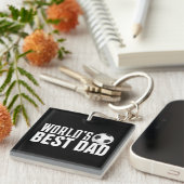 Der beste Vater-Typografy-Fußball der Welt | Schlü Schlüsselanhänger (Vorderseite rechts)