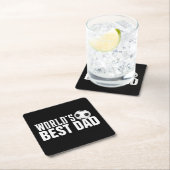 Der beste Vater-Typografy-Fußball der Welt | UNTER Rechteckiger Pappuntersetzer (Vor Ort)