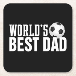 Der beste Vater-Typografy-Fußball der Welt | UNTER Rechteckiger Pappuntersetzer
