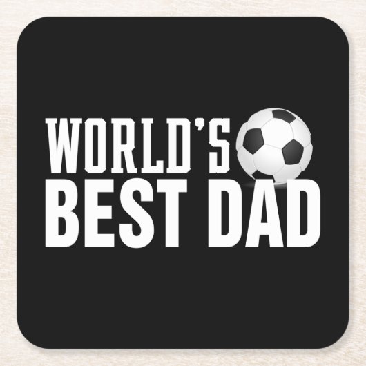 Der beste Vater-Typografy-Fußball der Welt | UNTER Rechteckiger Pappuntersetzer (Vorderseite)
