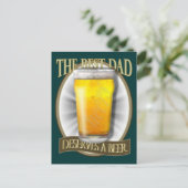 Der beste Vater verdient ein Bier Postkarte (Stehend Vorderseite)