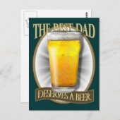 Der beste Vater verdient ein Bier Postkarte (Vorne/Hinten)