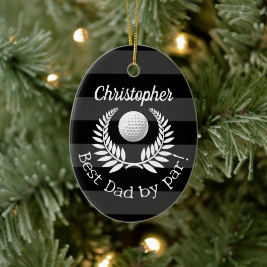 Der beste Vater von Par Wreath Individuelle Name V Keramik Ornament (Baum)