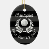 Der beste Vater von Par Wreath Individuelle Name V Keramik Ornament (Hinten)