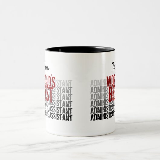 Der beste Verwaltungsmitarbeiter-rotes Schwarzes Zweifarbige Tasse (Mittel)