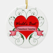 Der beste Vorschullehrer der Welt Keramikornament (Vorne)